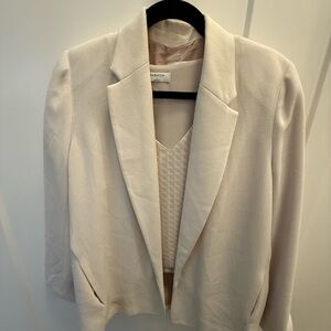 Cream Blazer Wilfred medium pockets and belt loop